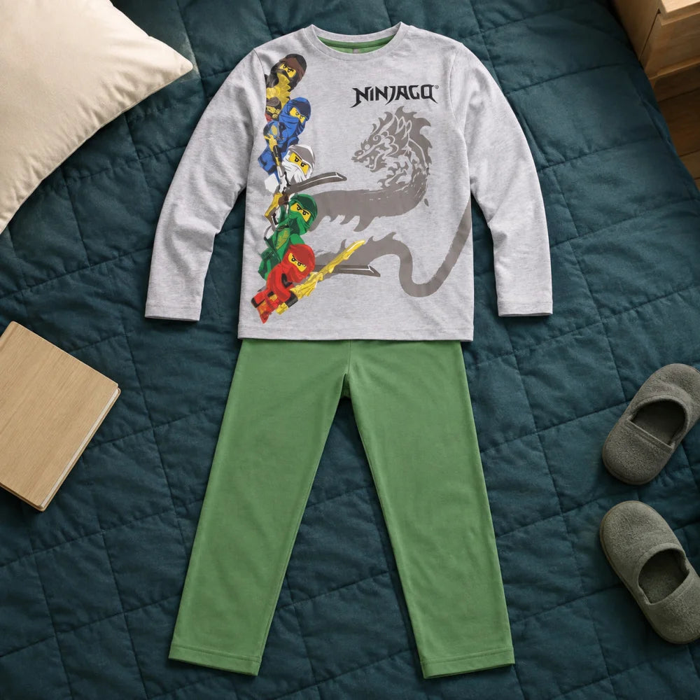 LEGO® Ninjago Jungen Kinder Pyjama Schlafanzug 98 -104 Kai Jay Zane Lloyd - WS-Trend.de