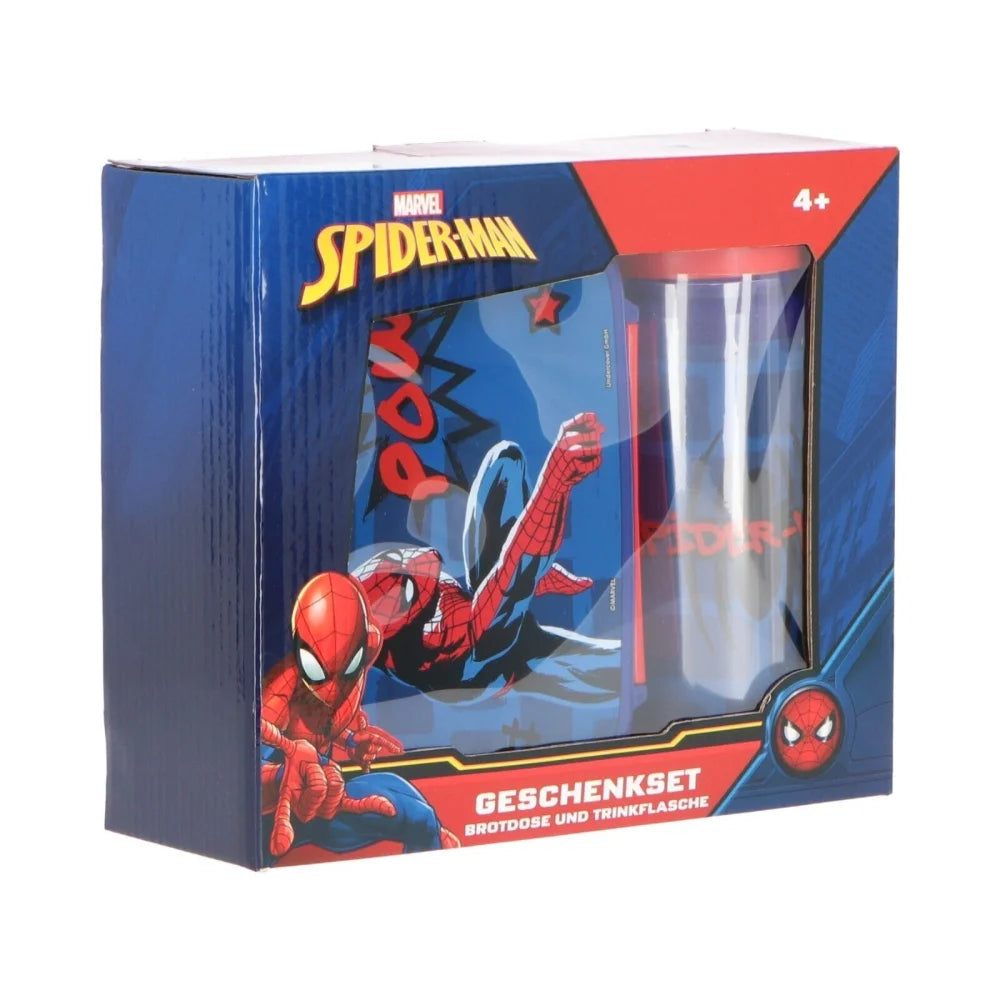 Marvel Spiderman Kinder 2 teiliges Set Brotdose Trinkflasche 500 ml - WS-Trend.de