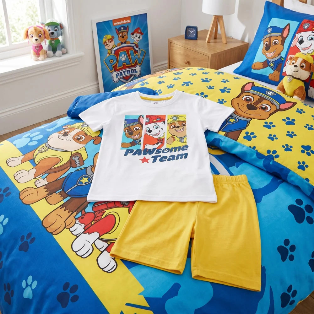 Paw Patrol Kinder Schlafanzug Pyjama kurz Nachtwäsche 98-128 Baumwolle NEU - WS-Trend.de