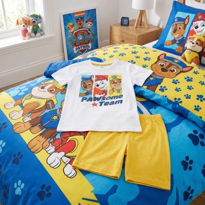 Paw Patrol Kinder Schlafanzug Pyjama kurz Nachtwäsche 98-128 Baumwolle NEU - WS-Trend.de