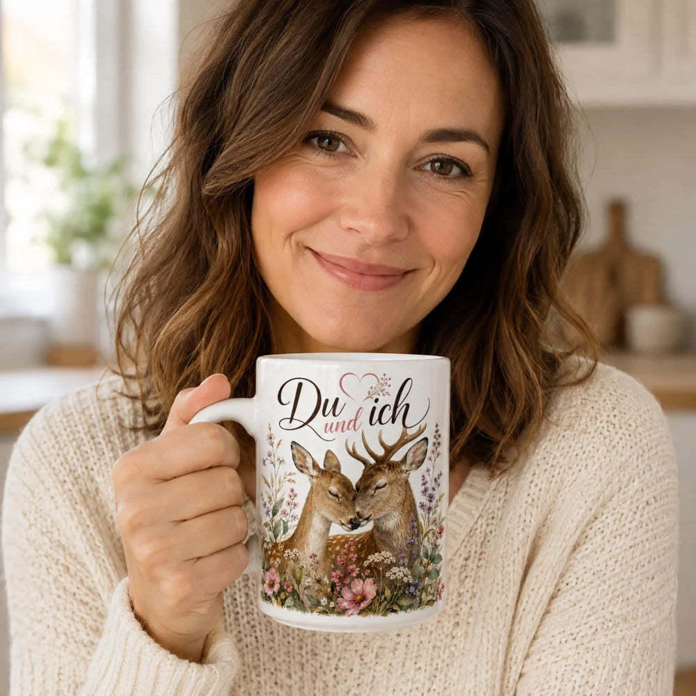 Reh-Tasse für Lieblingsmenschen - Geschenk zum Valentinstag beidseitig - WS-Trend.de