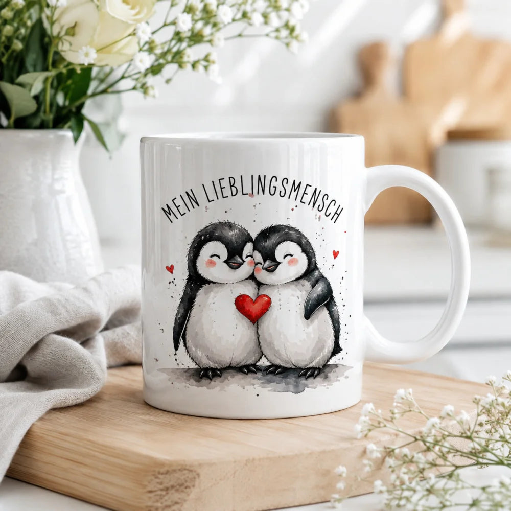 Liebestasse Tiermotiv - Kaffeetasse Geschenk fuer Partner 330 ml weiss - WS-Trend.de