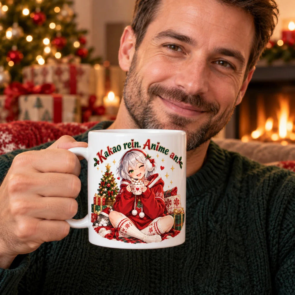 WS-Trend Kakao-Power Anime Weihnachtstasse Keramik 330 ml Geschenkidee - WS-Trend.de