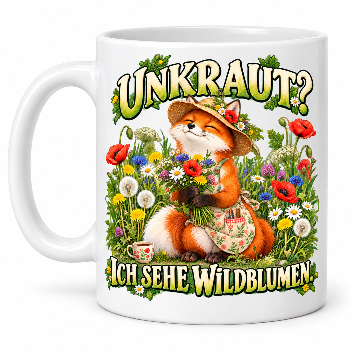 Garten Tasse Spruch Keramik 330ml Geschenk Datscha Schrebergarten bunt