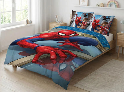Marvel Spider-Man Jungen Bettwäsche Set 135x200 80x80 cm Baumwolle - WS-Trend.de