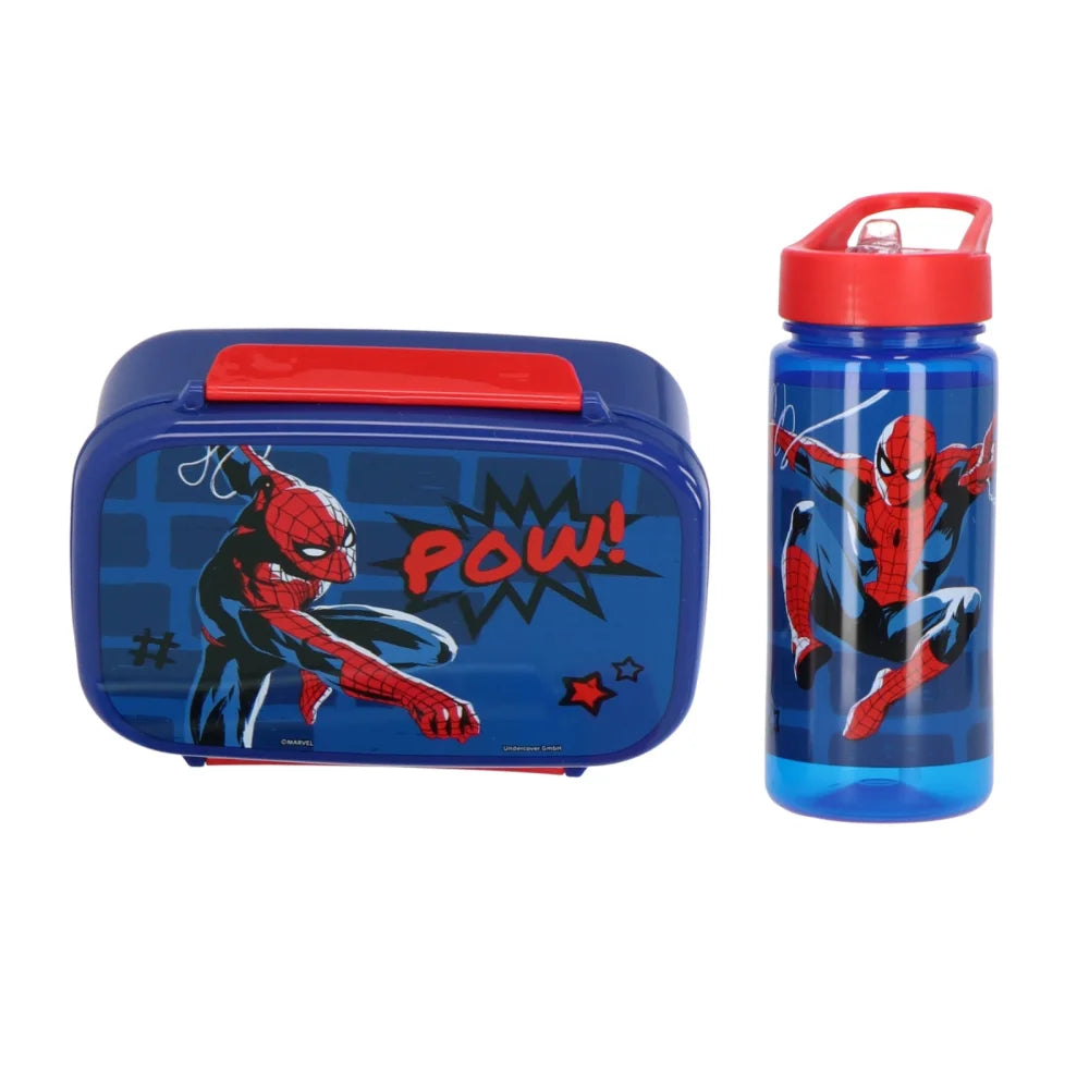 Marvel Spiderman Kinder 2 teiliges Set Brotdose Trinkflasche 500 ml - WS-Trend.de