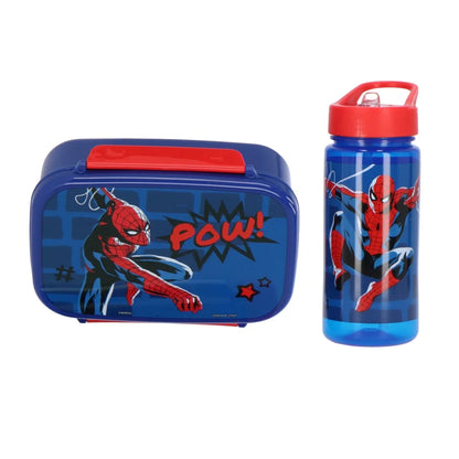Marvel Spiderman Kinder 2 teiliges Set Brotdose Trinkflasche 500 ml - WS-Trend.de