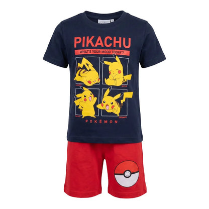 Pokemon Pikachu Kinder kurz Pyjama Schlafanzug Gr. 98 bis 128 Baumwolle - WS-Trend.de
