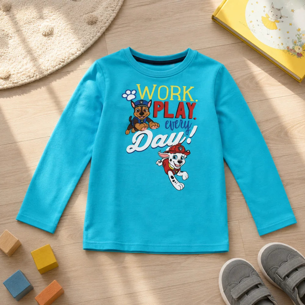 Paw Patrol Jungen Kinder langarm Shirt Langarmshirt 100% Baumwolle - WS-Trend.de