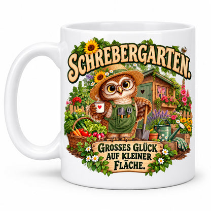 Garten Tasse Spruch Keramik 330ml Geschenk Datscha Schrebergarten bunt