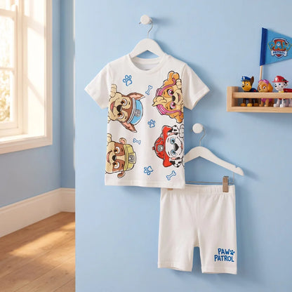 Paw Patrol Kinder Jungen kurzarm Schlafanzug Pyjama Shirt Shorts Gr. 98-128 - WS-Trend.de