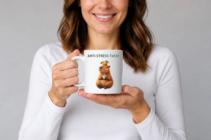 Anti-Stress-Tasse Wasserschwein – Keramikbecher 325 ml - WS-Trend.de