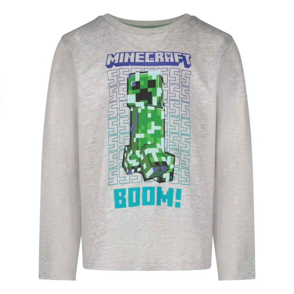 Minecraft Creeper Gamer Kinder Jungen Langarmshirt Shirt Gr. 116-152 - WS-Trend.de