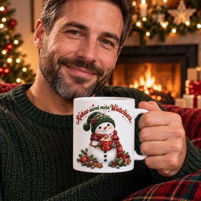 WS-Trend Winterherz Schneemann Tasse Keramik 330 ml Weihnachtsgeschenk - WS-Trend.de