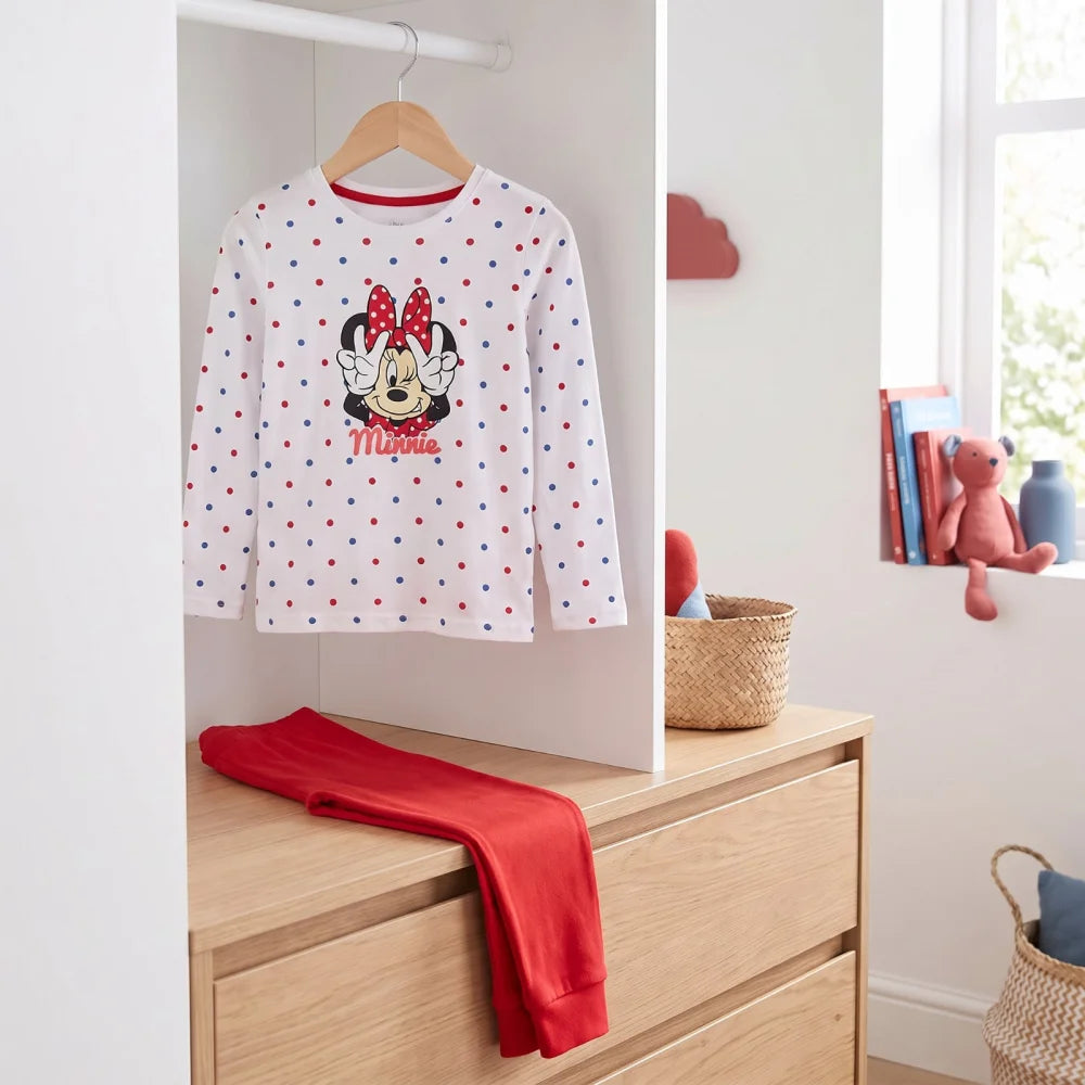 Schlafanzug Disney Minnie Maus Mädchen Kinder Pyjama lang - WS-Trend.de