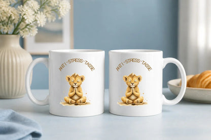 Anti-Stress-Tasse Löwenjunges Aquarell 325 ml Keramik Geschenk - WS-Trend.de