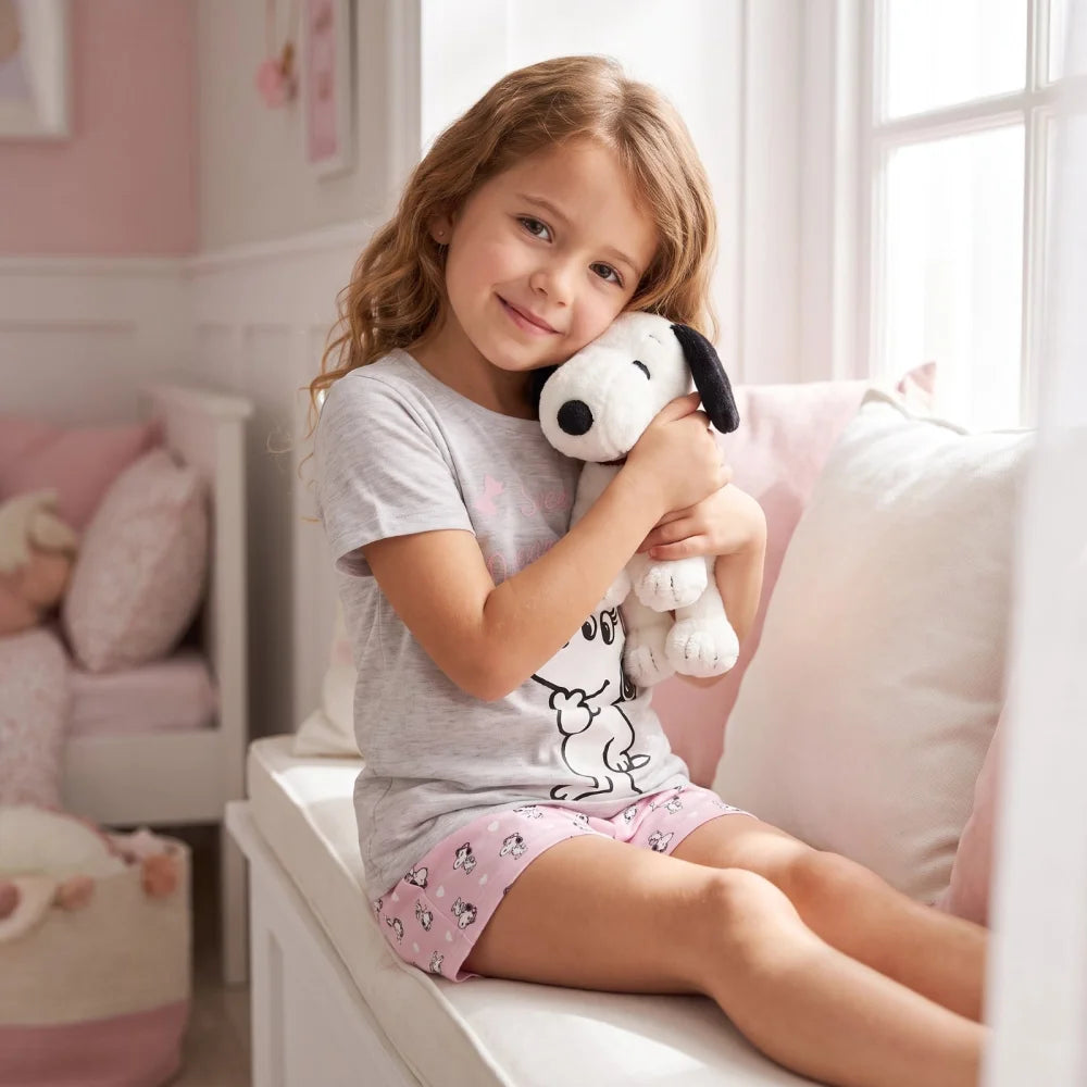 Peanuts Snoopy Kinder Mädchen Pyjama Schlafanzug Gr. 92-128 - WS-Trend.de