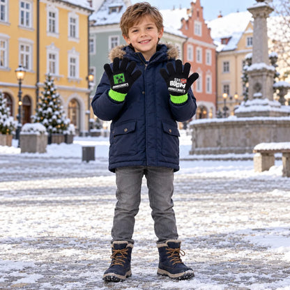 Minecraft Creeper Kinder-Strickhandschuhe Onesize ca. 6–8 Jahre - WS-Trend.de