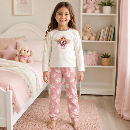 Paw Patrol Skye Kinder Mädchen Coral Schlafanzug Pyjama Gr. 98-116 - WS-Trend.de