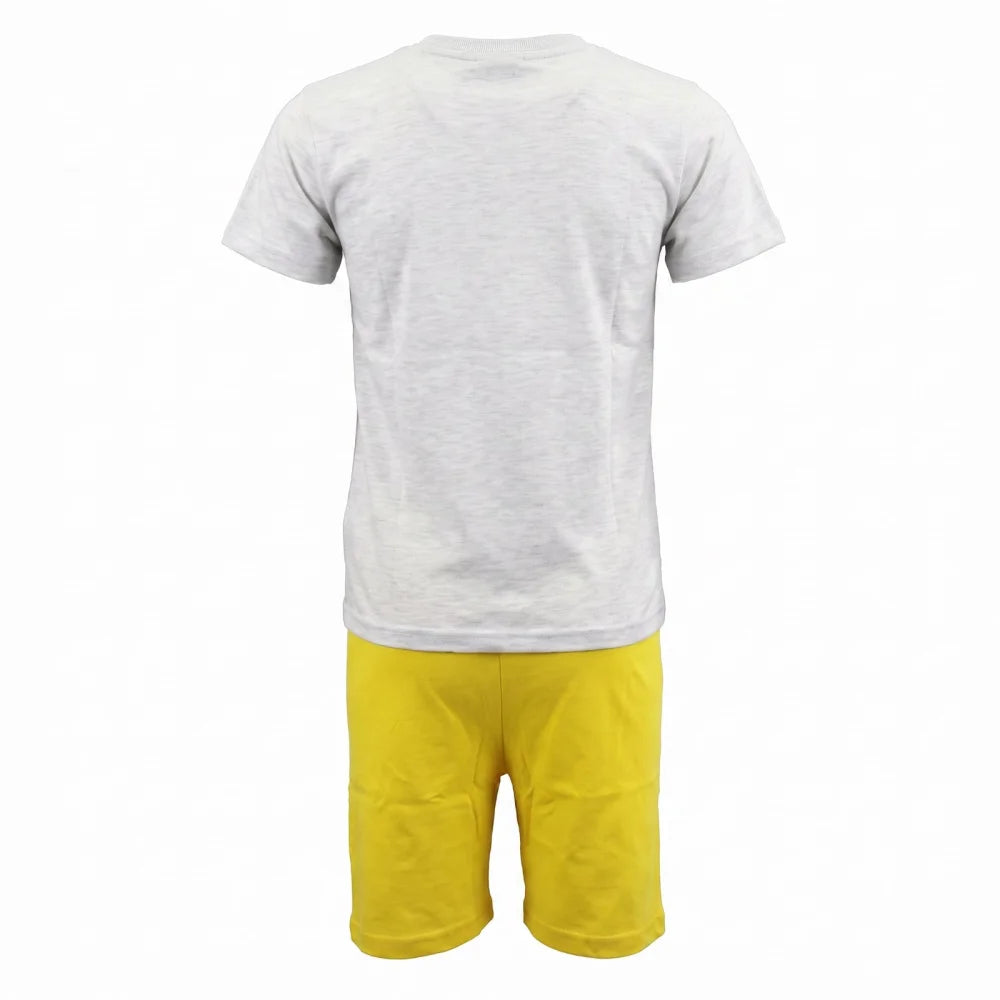 Die Minions Jungen Kinder Pyjama Schlafanzug 98-122 Baumwolle Weiß Grau - WS-Trend.de