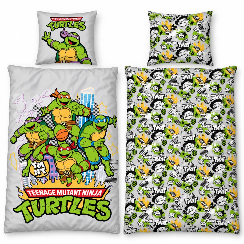 Ninja Turtles Wendebettwäsche 2-teilig 135-140x200 + 65x65 cm - WS-Trend.de