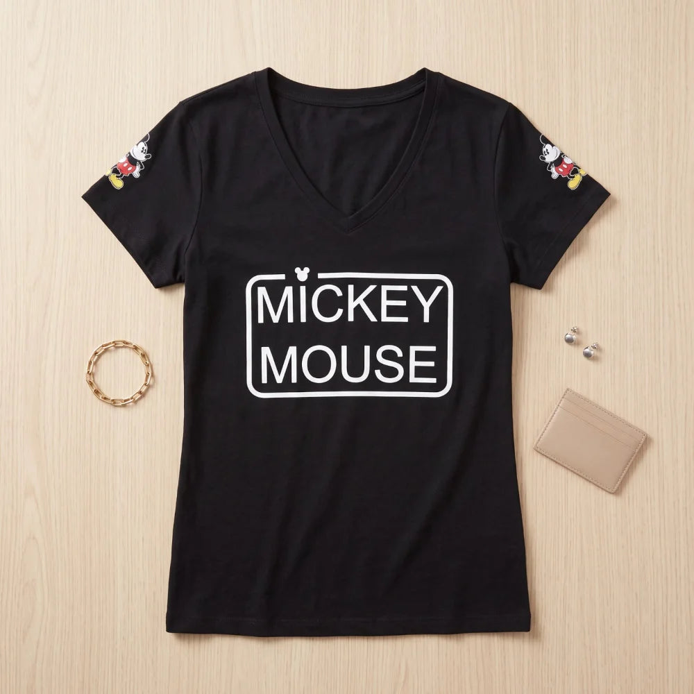 Print-Shirt Disney Mickey Maus Damen kurzarm Shirt T-Shirt Gr. S-XL 100% Baumwolle - WS-Trend.de