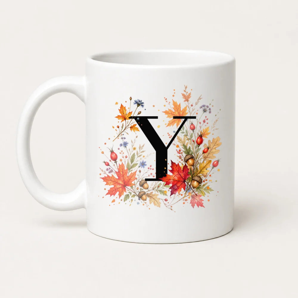 Herbst Tasse A-Z Buchstaben 325 ml Keramik Geschenkidee personalisiert - WS-Trend.de