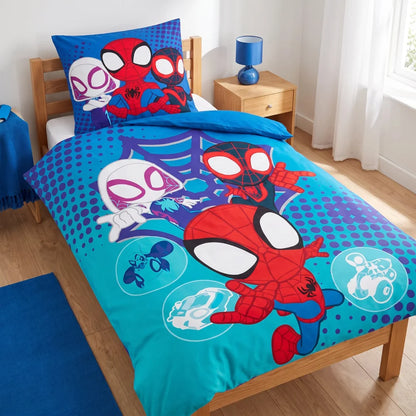 Marvel Spidey Wendebettwäsche 2-teilig 135-140x200 + 65x65 cm - WS-Trend.de