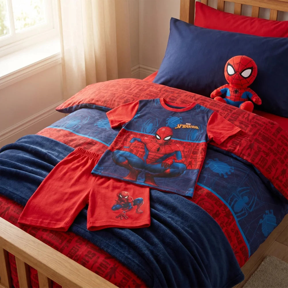 Marvel Spiderman Jungen Schlafanzug Pyjama Shirt Shorts Gr. 98-128 Baumwolle - WS-Trend.de