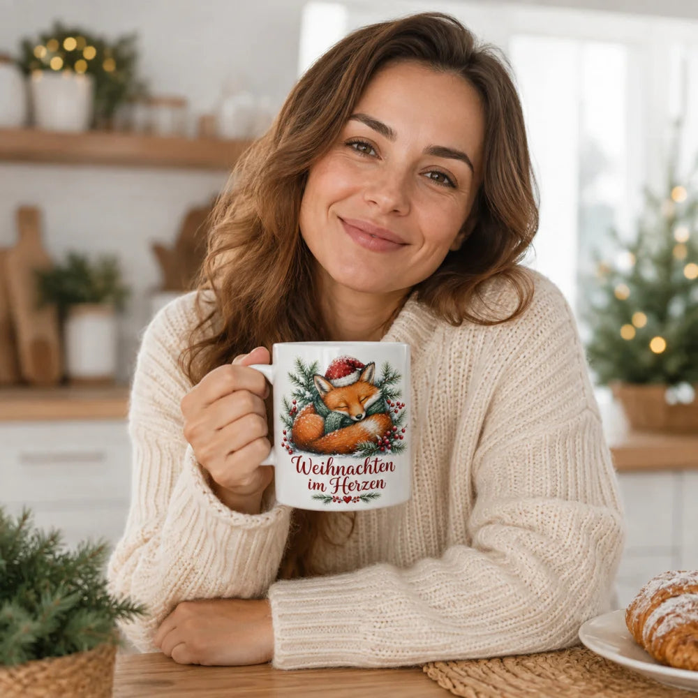 Winterfuchs Weihnachtstasse - Geschenk zu Weihnachten - Keramik 330 ml - WS-Trend.de