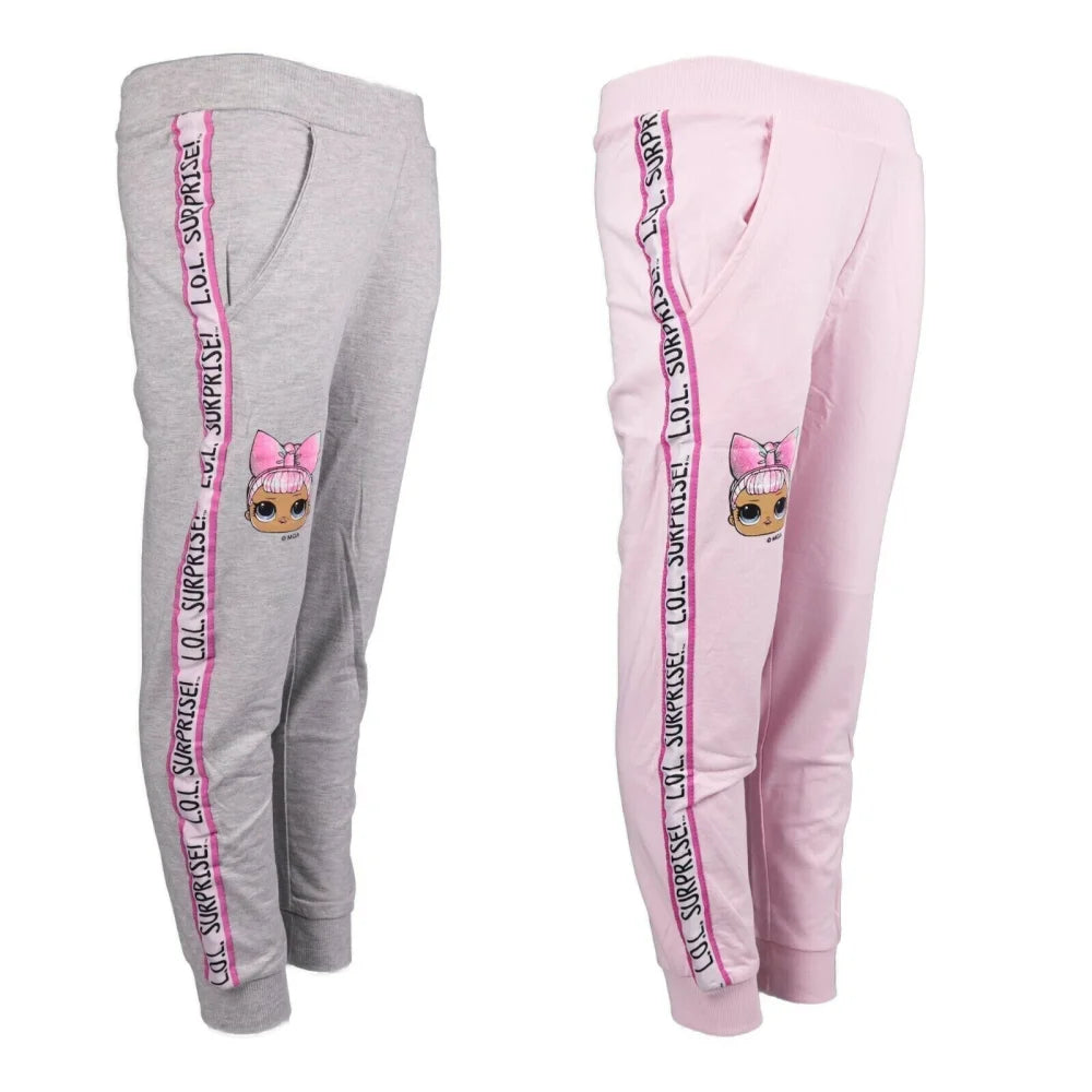 LOL Surprise Kinder Jogginghose Hose Freizeithose Mädchen Grau Rosa Gr. 104-110 - WS-Trend.de