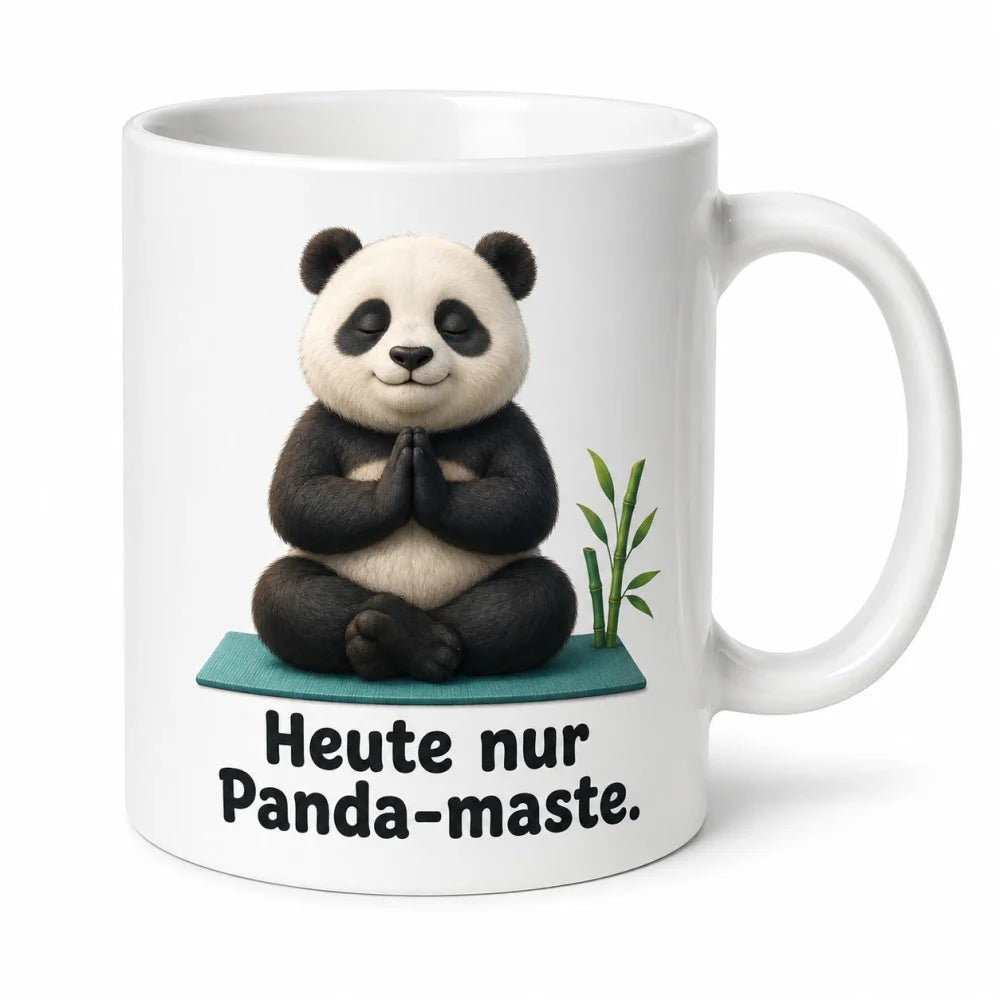Yoga-Panda Kaffeetasse - Geschenkidee mit Spruch - beidseitig bedruckt - WS-Trend.de