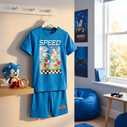 Sega Sonic The Hedgehog Jungen Kinder Pyjama Schlafanzug 104-128 Baumwolle - WS-Trend.de