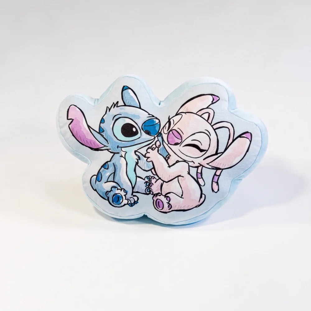 Disney Stitch und Angel 3D Velourskissen 38x29x5 cm Blau Rosa - WS-Trend.de