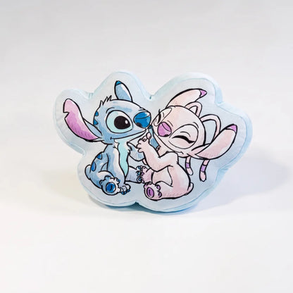 Disney Stitch und Angel 3D Velourskissen 38x29x5 cm Blau Rosa - WS-Trend.de