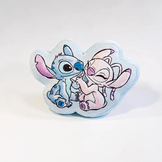 Disney Stitch und Angel 3D Velourskissen 38x29x5 cm Blau Rosa - WS-Trend.de