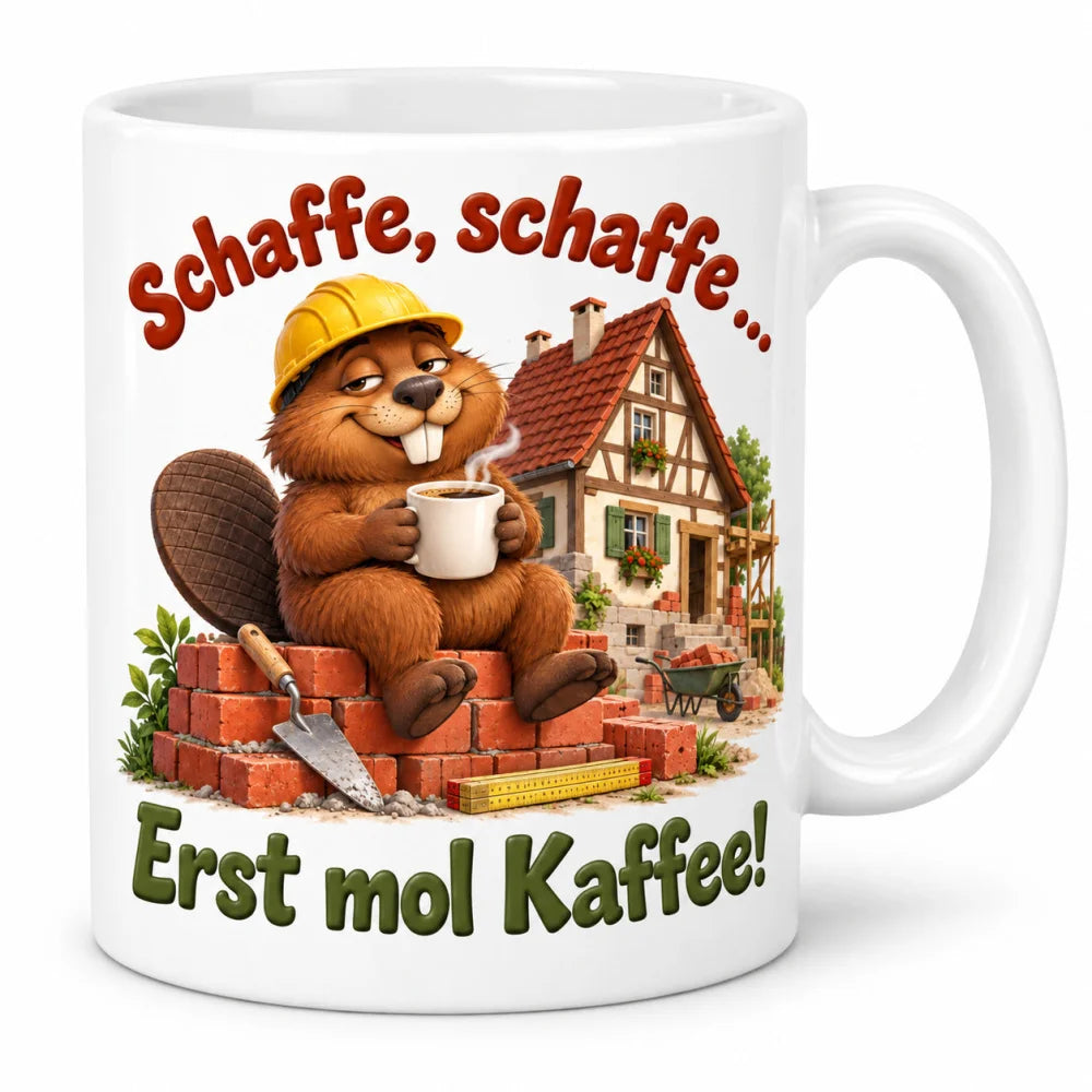 WS-Trend Häuslebau Biber Tasse Schwaben Spruch Keramik 330 ml Geschenk - WS-Trend.de