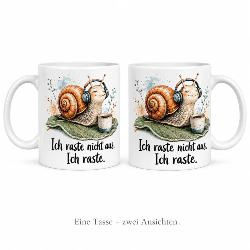 Schnecke Anti-Stress-Tasse - lustiger Spruch - weiß aus Keramik 330 ml - WS-Trend.de