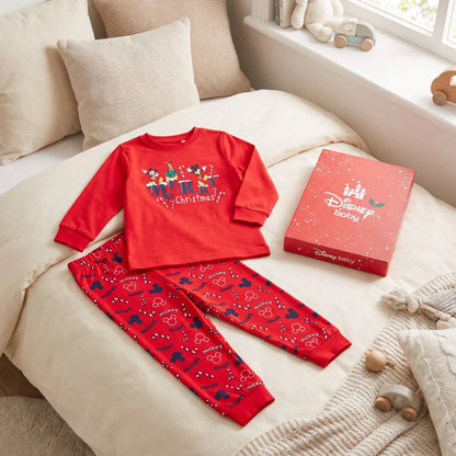 Disney Mickey Maus X-Mas Baby langarm Pyjama Schlafanzug Shirt Hose - WS-Trend.de