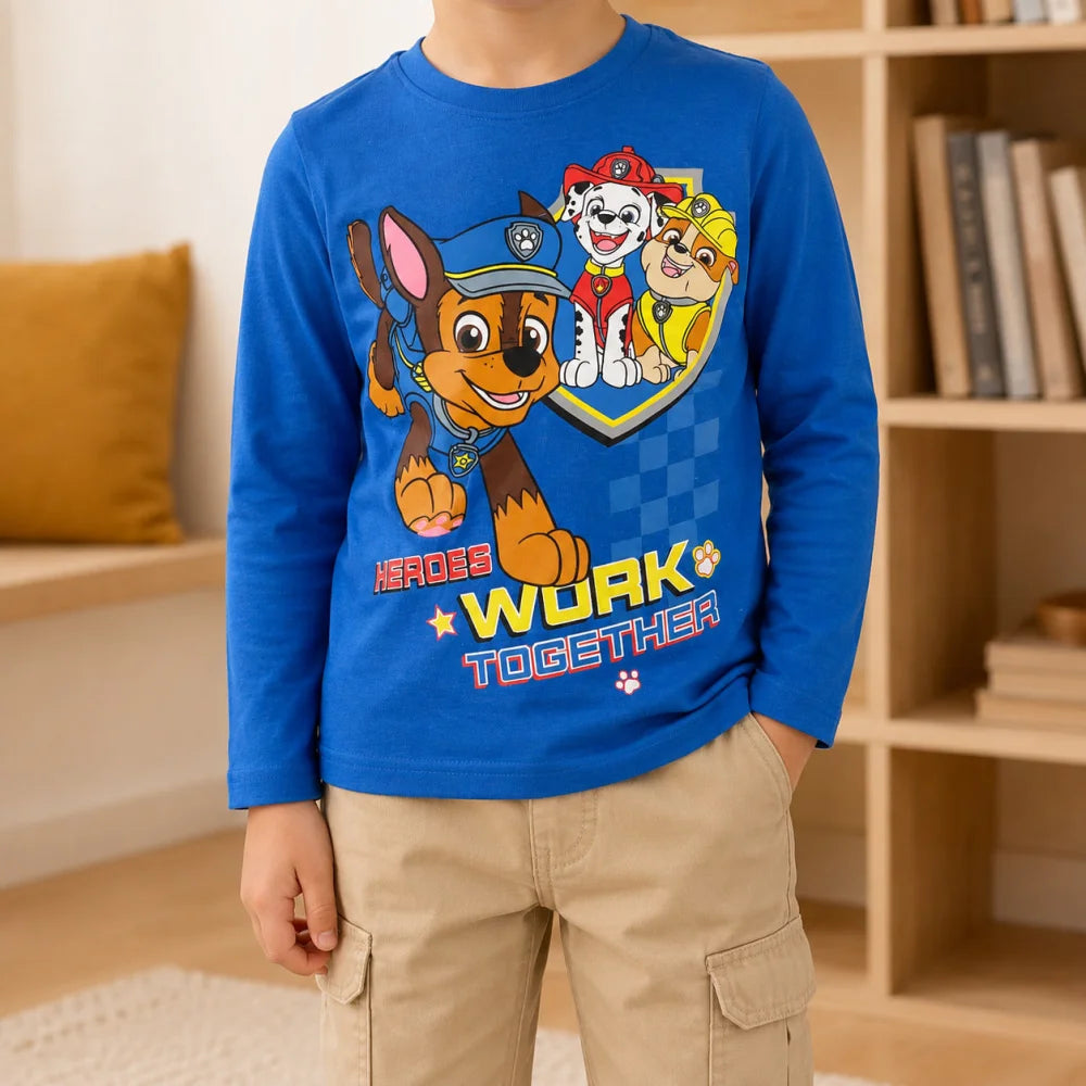 Paw Patrol Kinder Jungen langarm Shirt Gr. 98-128 Chase Marshall Rubble - WS-Trend.de