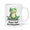 Yoga-Frosch Tasse - entspanntes Tiermotiv - 330 ml beidseitig bedruckt