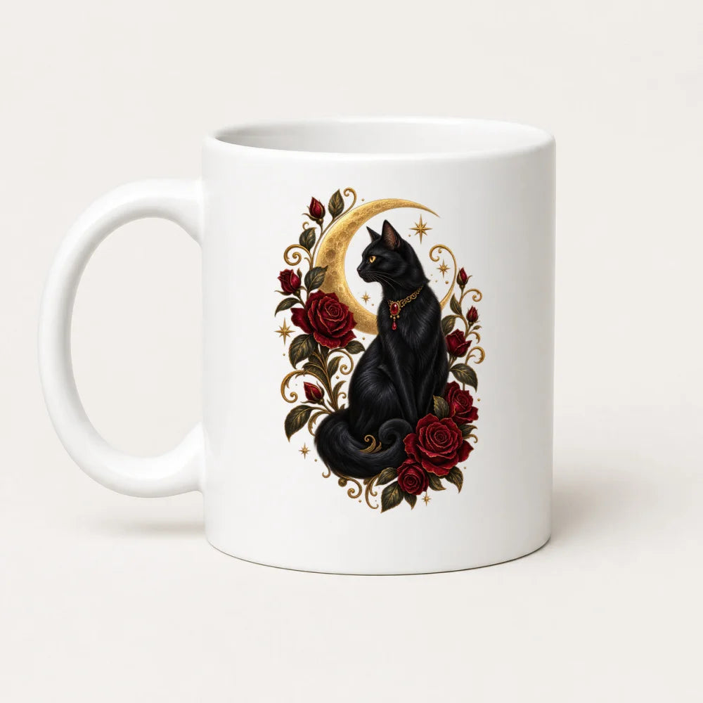 Halloween Tasse Schwarze Katze 325 ml Keramik Gothic Geschenk - WS-Trend.de
