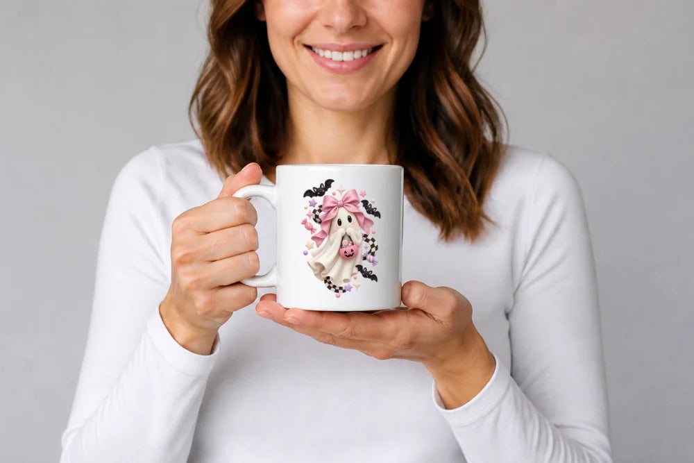 Halloween Tasse Pastell Gespenst 325 ml Keramik Geschenkidee - WS-Trend.de
