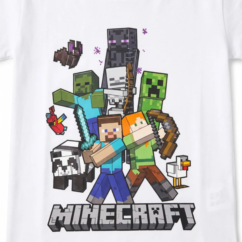 Minecraft Gamer Creeper Kinder T-Shirt Kurzarm Shirt Gr. 116-146 100% Baumwolle - WS-Trend.de