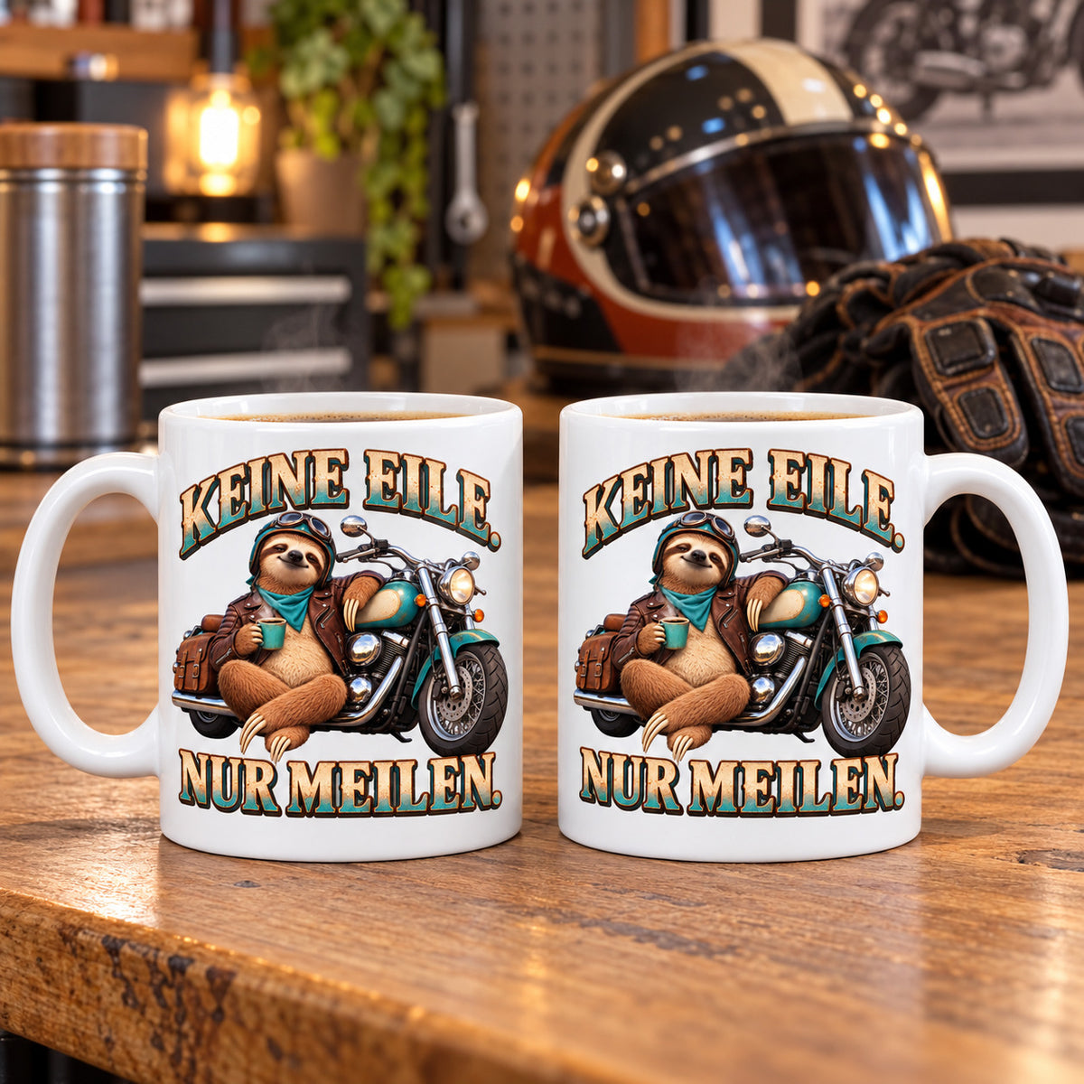 Motorrad Tasse Spruch Keramik 330ml Biker Geschenk beidseitig bedruckt