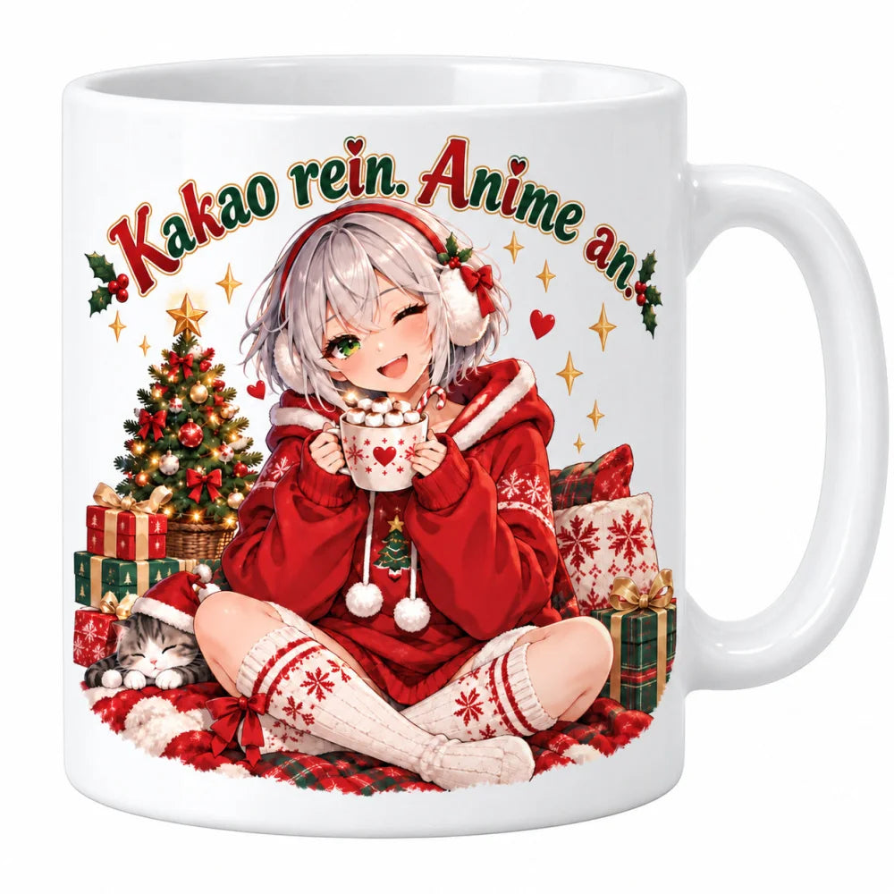 WS-Trend Kakao-Power Anime Weihnachtstasse Keramik 330 ml Geschenkidee - WS-Trend.de