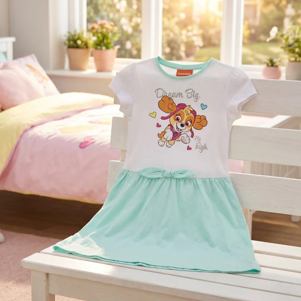 Paw Patrol Skye der Flughund Kinder kurzarm Kleid Sommerkleid 98 -128 Baumwolle - WS-Trend.de