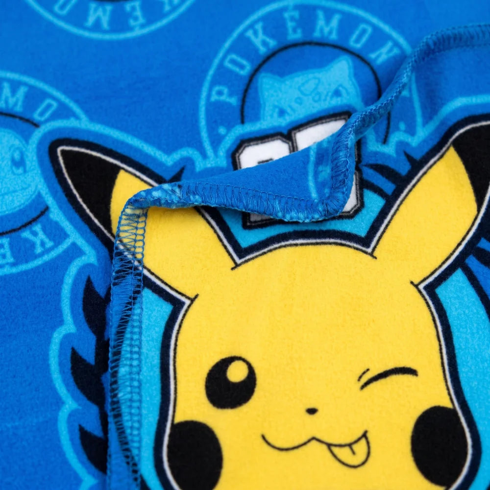 Pokémon Pikachu Kinder-Kuscheldecke Polarfleece Blau 100 × 140 cm - WS-Trend.de