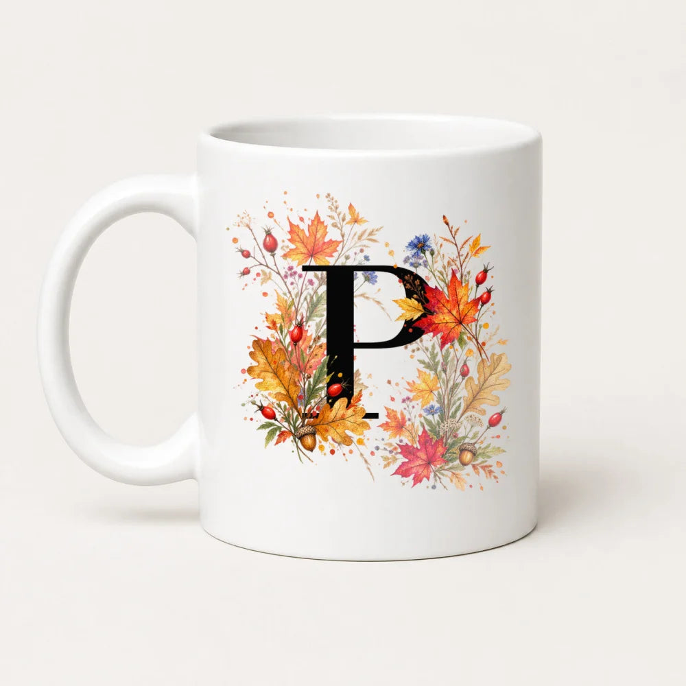 Herbst Tasse A-Z Buchstaben 325 ml Keramik Geschenkidee personalisiert - WS-Trend.de