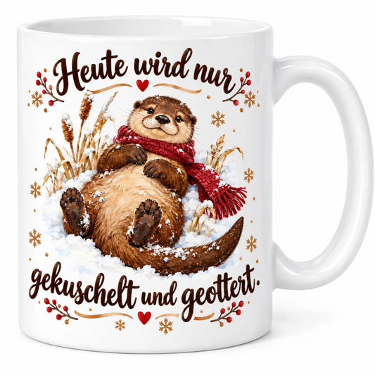 Otter Wintertasse mit Spruch aus Keramik 330ml Geschenk zu Weihnachten - WS-Trend.de